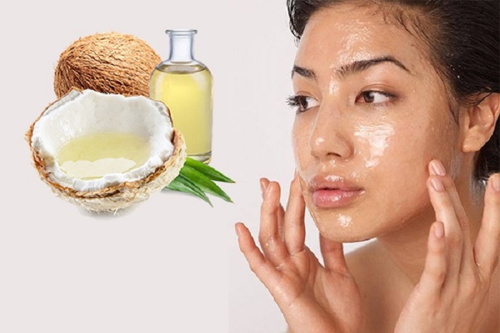 làm căng da mặt với dầu dừa