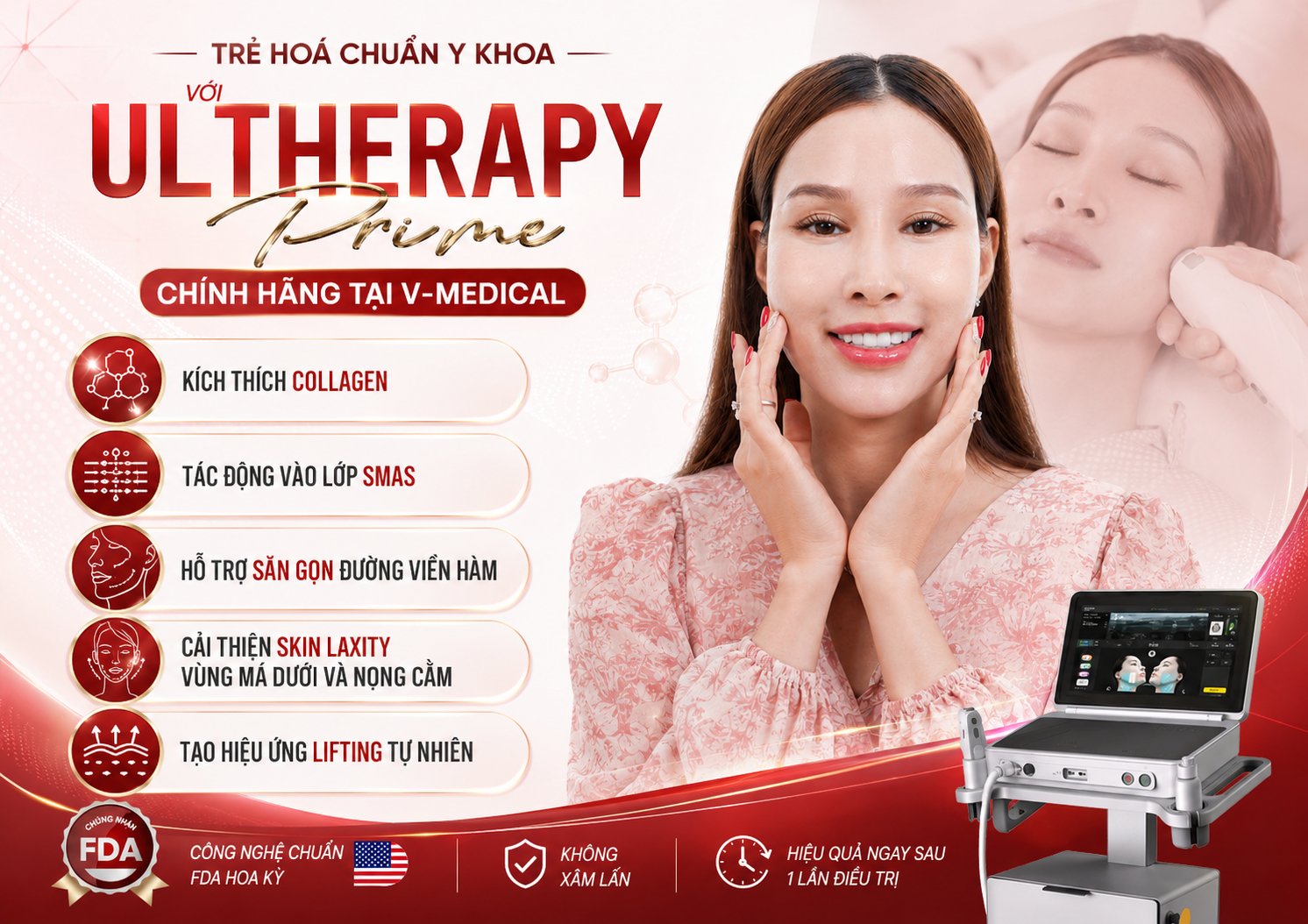 Nâng cơ mặt bằng công nghệ Ultherapy Nâng cơ mặt bằng công nghệ Ultherapy