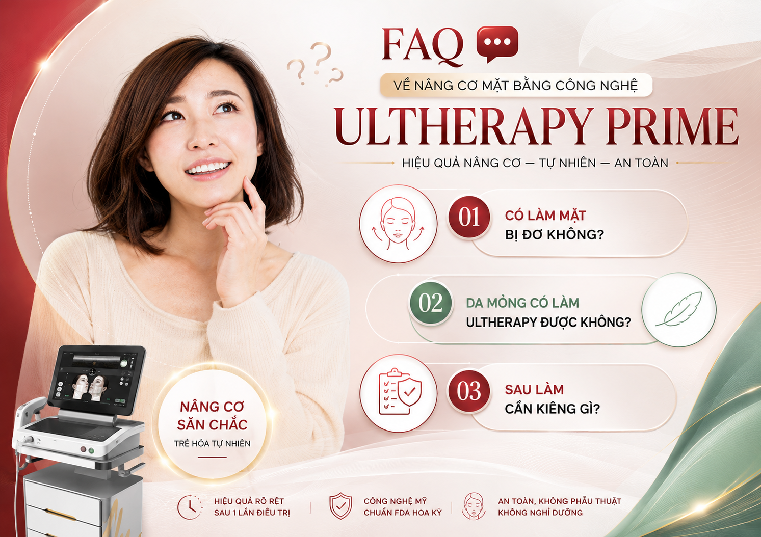 Nâng cơ mặt bằng công nghệ Ultherapy Nâng cơ mặt bằng công nghệ Ultherapy